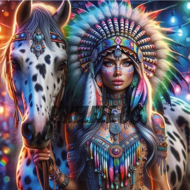 Pixelfee Diamond Painting Indian Duo von Sandrietta_ai