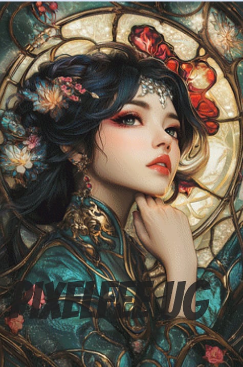 Pixelfee Diamond Painting Selara, die Glasrose von Aethoria von Sandrietta_ai