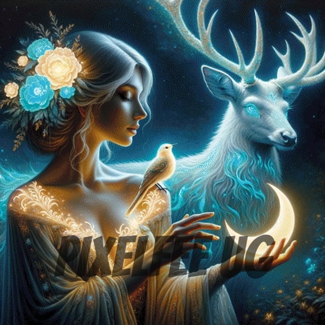 Pixelfee Diamond Painting Eternal Deer von Sandrietta_ai