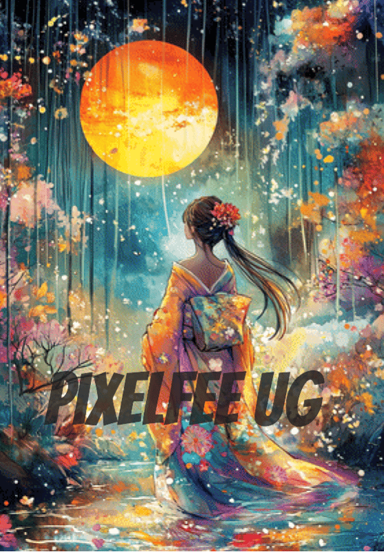 Pixelfee Diamond Painting Moon’s Whisper in Silk von nadaya_illustration_jp