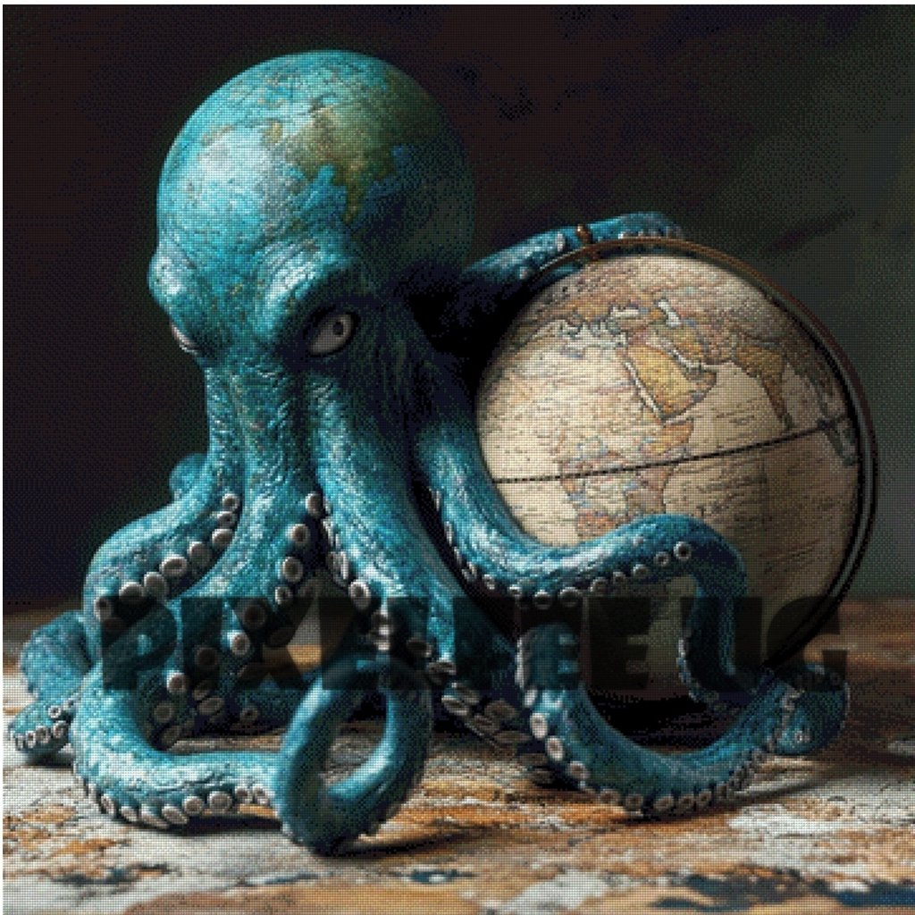 Pixelfee Diamond Painting OctopusWorld von Kreativköter