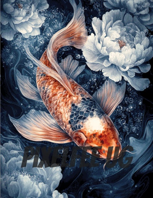 Pixelfee Diamond Painting Golden Koi#2 von Sandrietta_ai