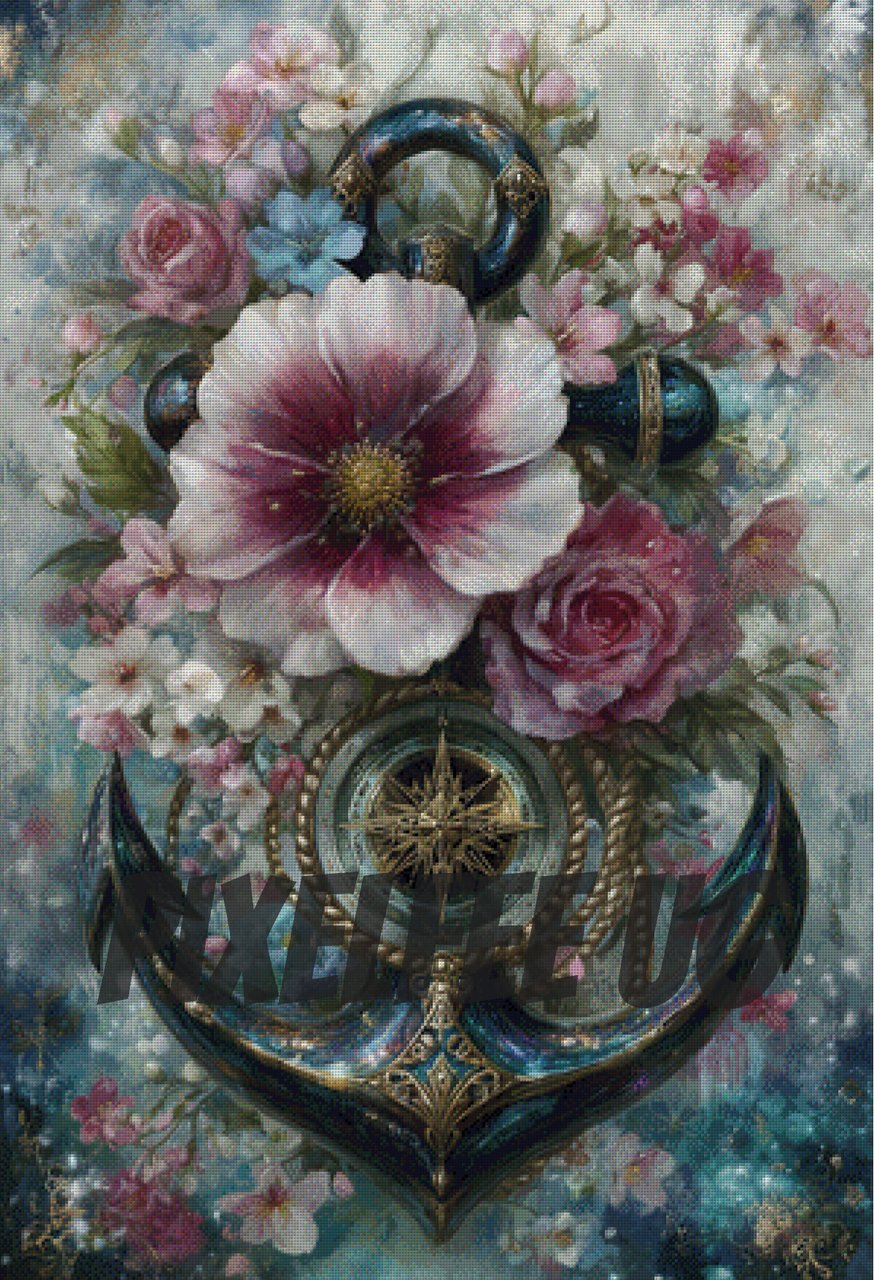 Pixelfee Diamond Painting Blumen Anker von Lexxa