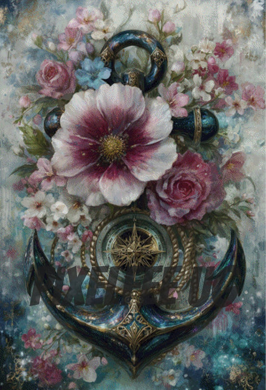 Pixelfee Diamond Painting Blumen Anker von Lexxa