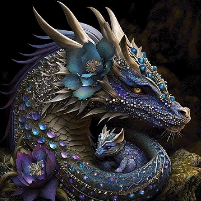 Pixelfee Diamond Painting Mythical Desings #10 Motherly Love
