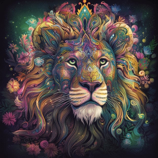 Pixelfee Diamond Painting Lion Shelvon von Sandrietta_ai