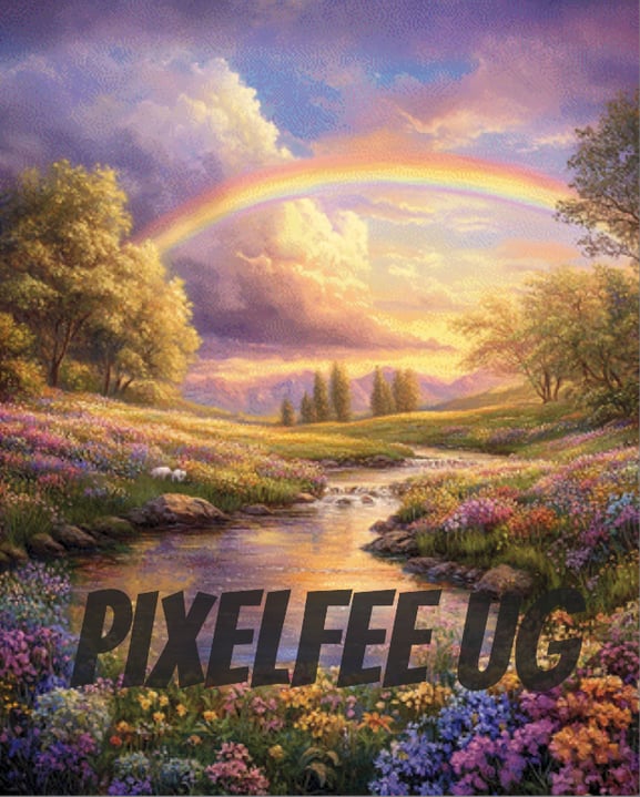 Pixelfee Diamond Painting Under the Rainbow von Sandrietta_ai