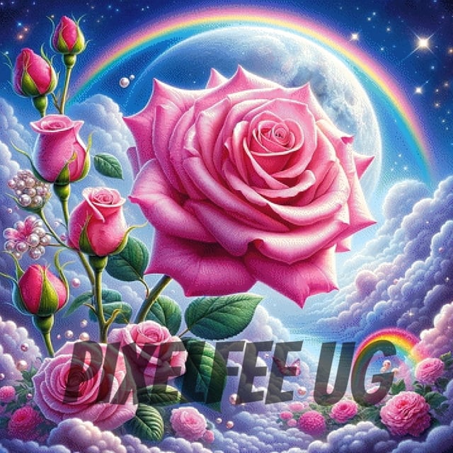 Pixelfee Diamond Painting Rainbow Roses von Sandrietta_ai