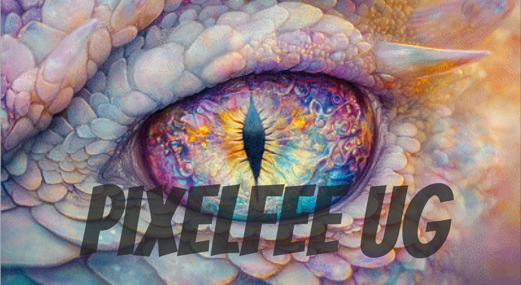 Pixelfee Diamond Painting white dragon von Sandrietta_ai