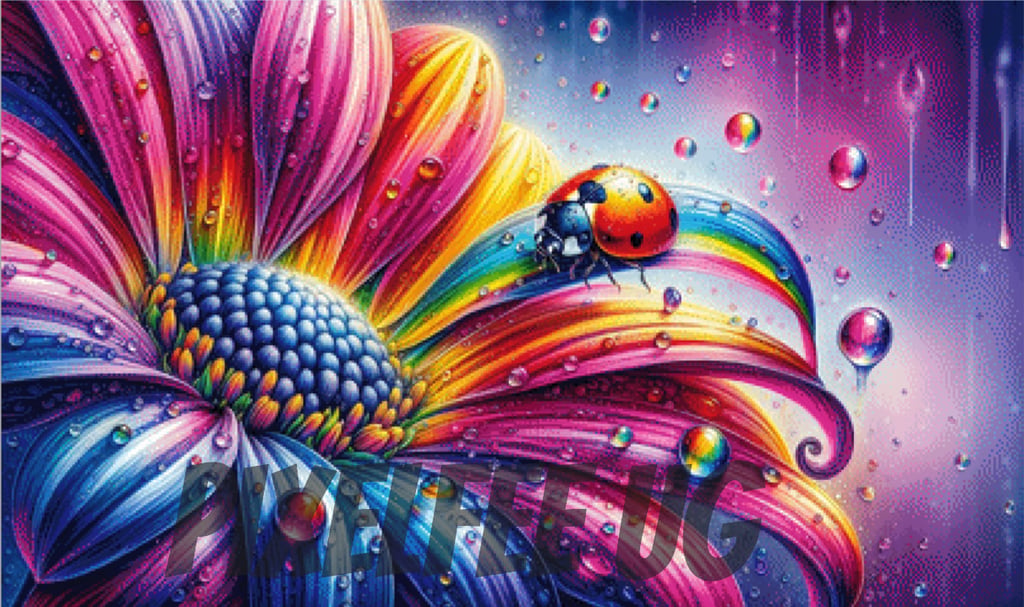 Pixelfee Diamond Painting Rainbow Flower von Tante Tati