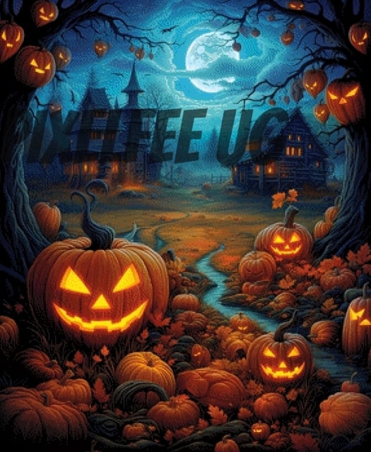 Pixelfee Diamond Painting Halloween Town von Morgana.fantasy.ai
