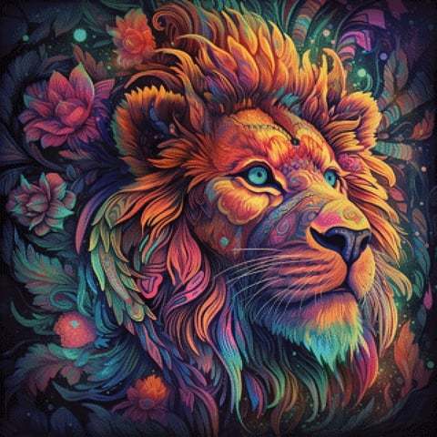 Pixelfee Diamond Painting Lion Tulla von Sandrietta_ai