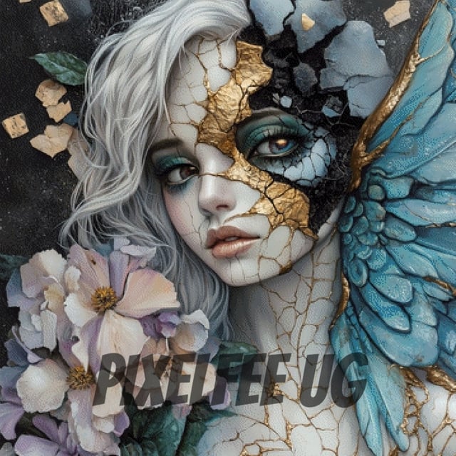 Pixelfee Diamond Painting Golden Cracks von Sandrietta_ai