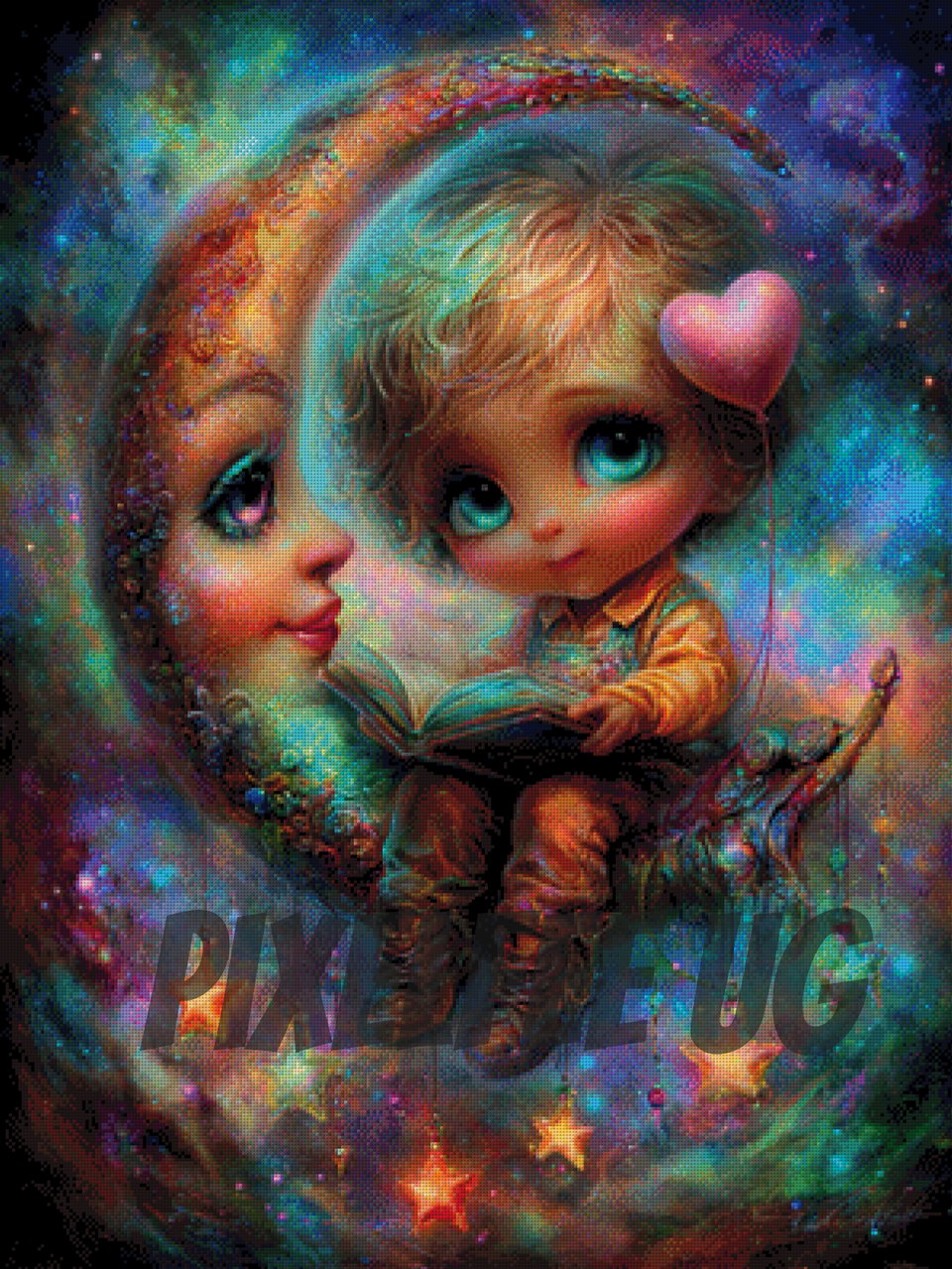 Pixelfee Diamond Painting good night Luna von Kreativköter