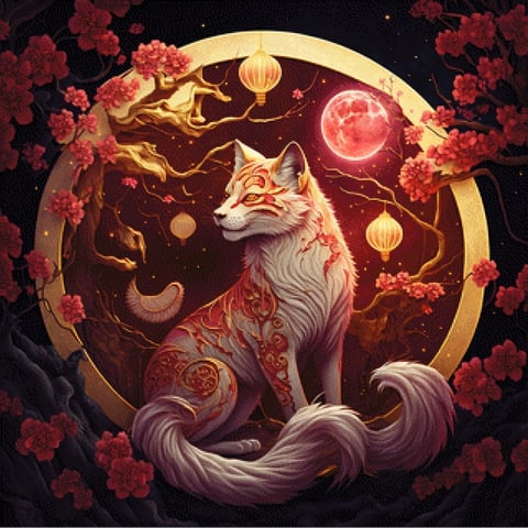 Pixelfee Diamond Painting Lunar Fox von Sandrietta_ai
