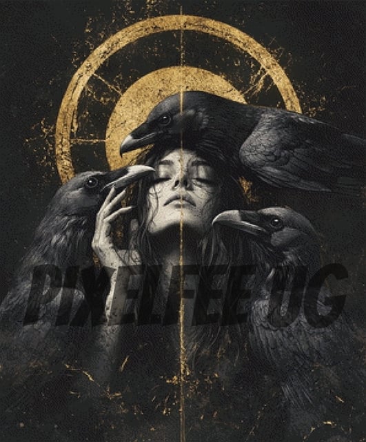 Pixelfee Diamond Painting Mother of Raven von Sandrietta_ai