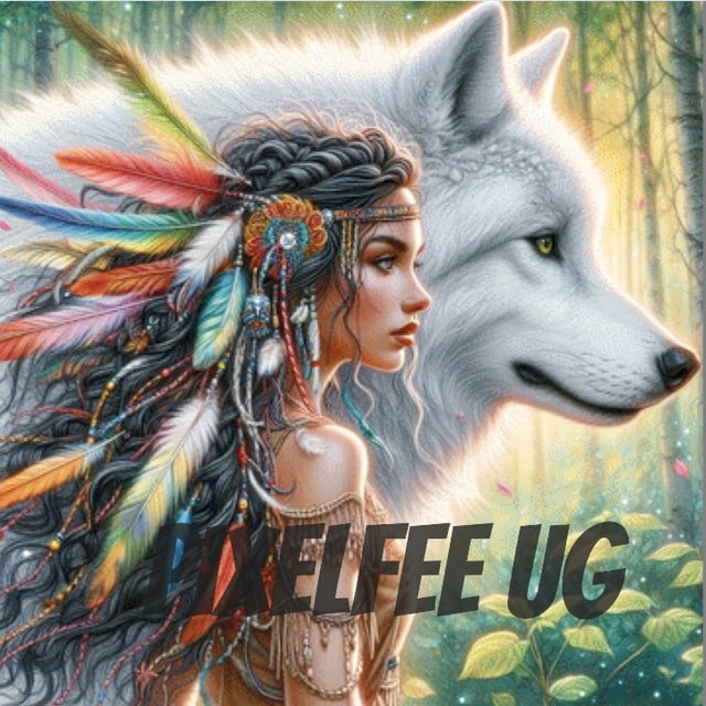 Pixelfee Diamond Painting Indian and white wolf #5 von Sandrietta_ai