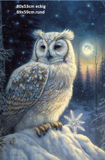 Pixelfee Diamond Painting Morgana 5 weiße Eule von Morgana.fantasy.ai