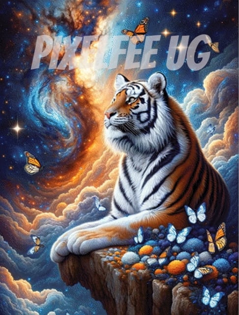 Pixelfee Diamond Painting Sky Tiger von Sandrietta_ai