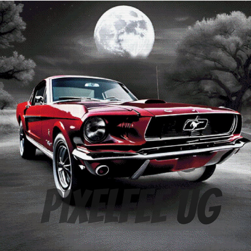 Pixelfee Diamond Painting Red Car von Night von Pears