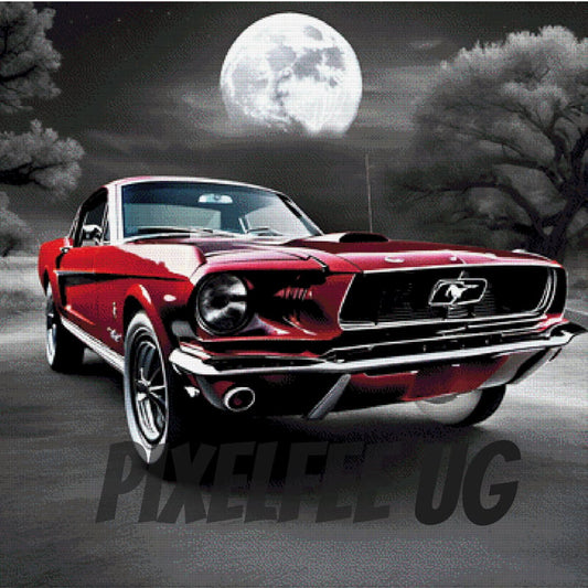 Pixelfee Diamond Painting Red Car von Night von Pears