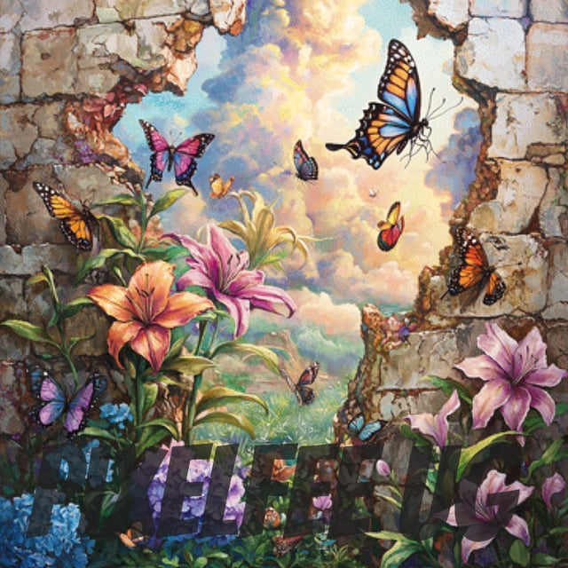 Pixelfee Diamond Painting alte Ruine von Sandrietta_ai