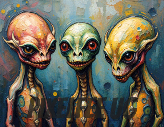 Pixelfee Diamond Painting Aliens secret Agreement von Pears
