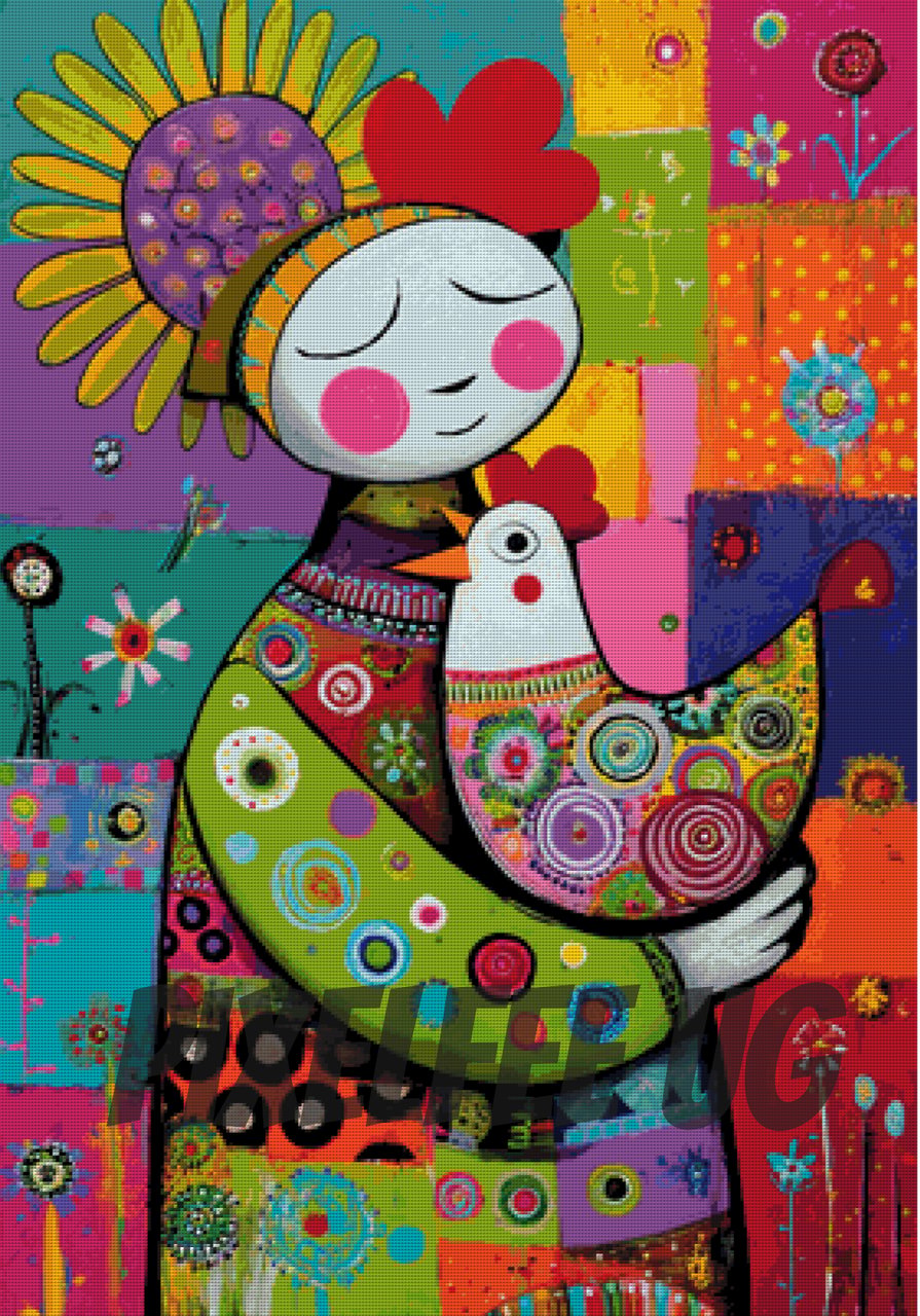 Pixelfee Diamond Painting Granny our ChickenMom von Kreativköter