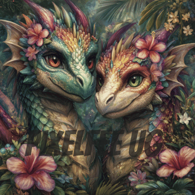 Pixelfee Diamond Painting Dragon Love von Lexxa