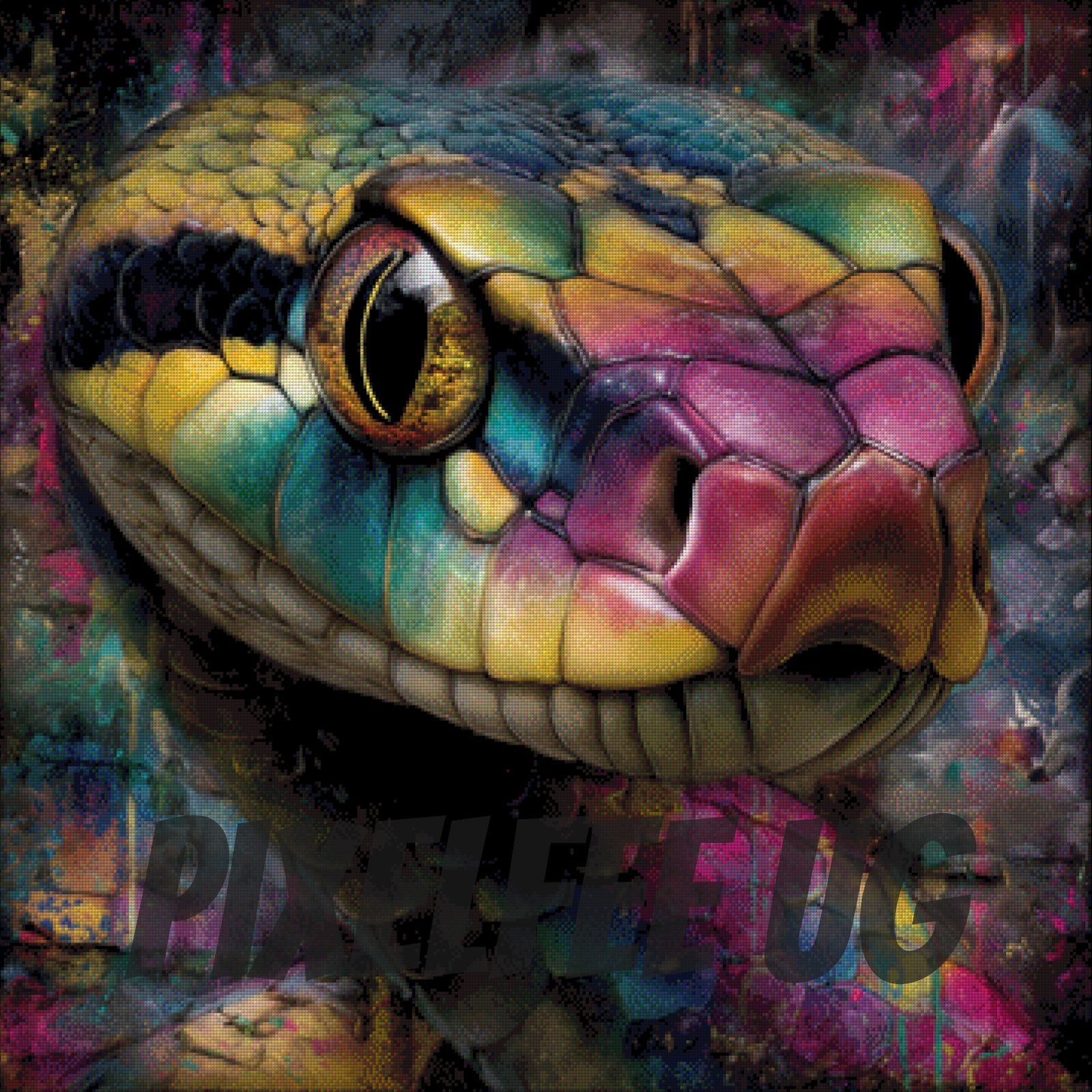 Pixelfee Diamond Painting Rainbowsnake #1 von Lexxa
