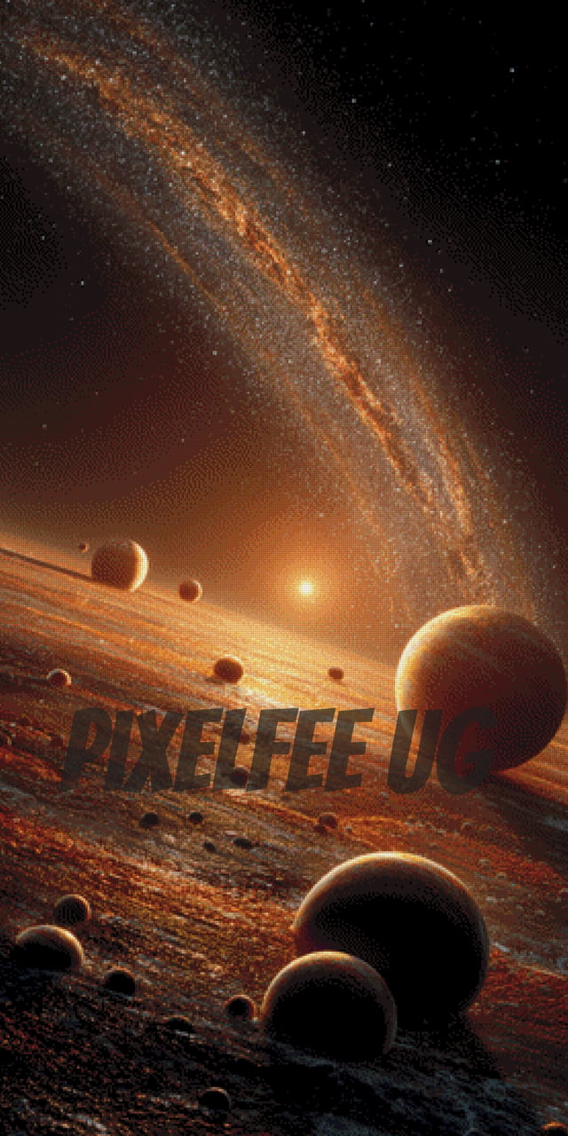 Pixelfee Diamond Painting solar system von Kreativköter