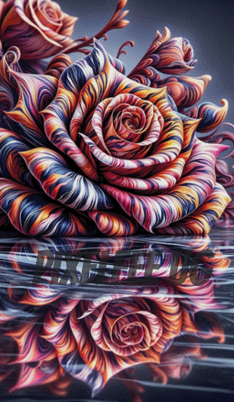 Pixelfee Diamond Painting Tigerrose von Tante Tati