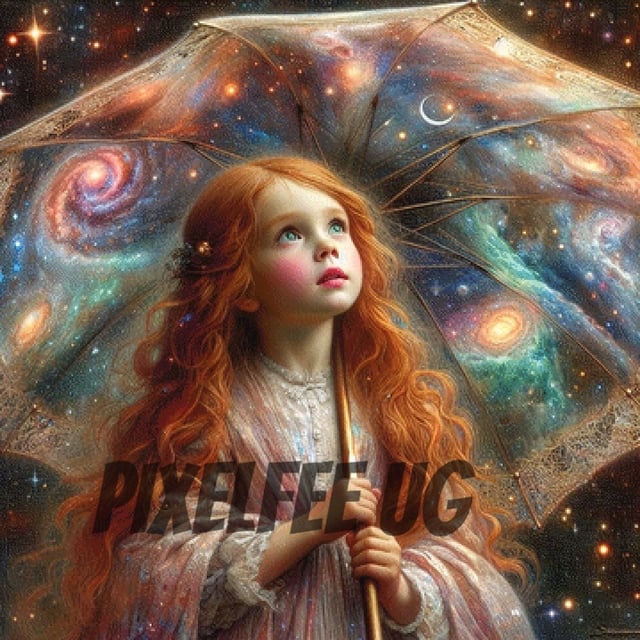 Pixelfee Diamond Painting Cosmic Umbrella von Kreativköter
