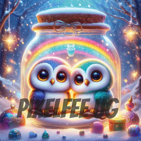 Pixelfee Diamond Painting 2 Cuties in 1 Jar #2 von Pears