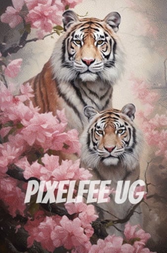 Pixelfee Diamond Painting Flower Tiger von Sandrietta_ai