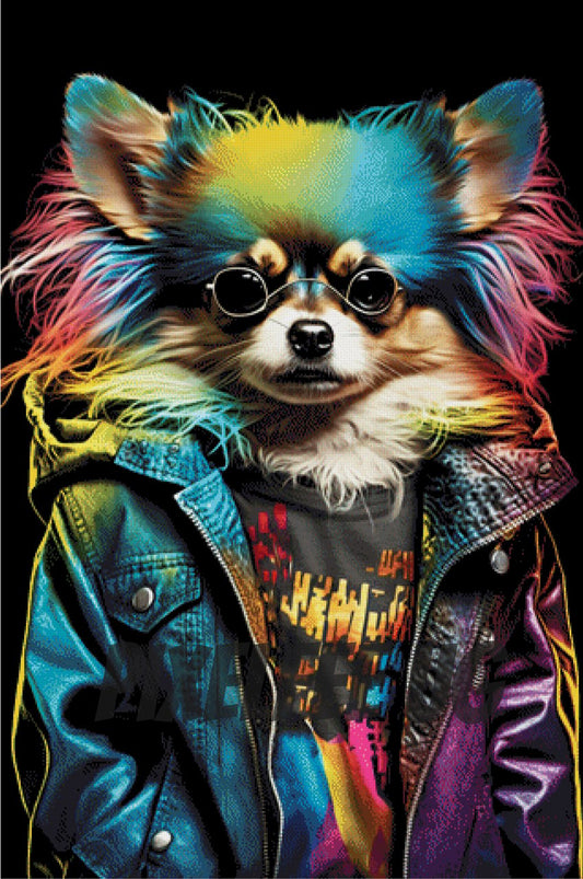 Pixelfee Diamond Painting Rainbow Chihuahua von Bátor Gábor