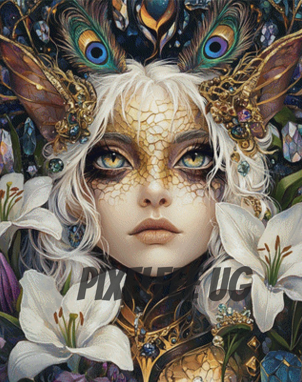 Pixelfee Diamond Painting Hüterin der verborgenen Welten von Sandrietta_ai