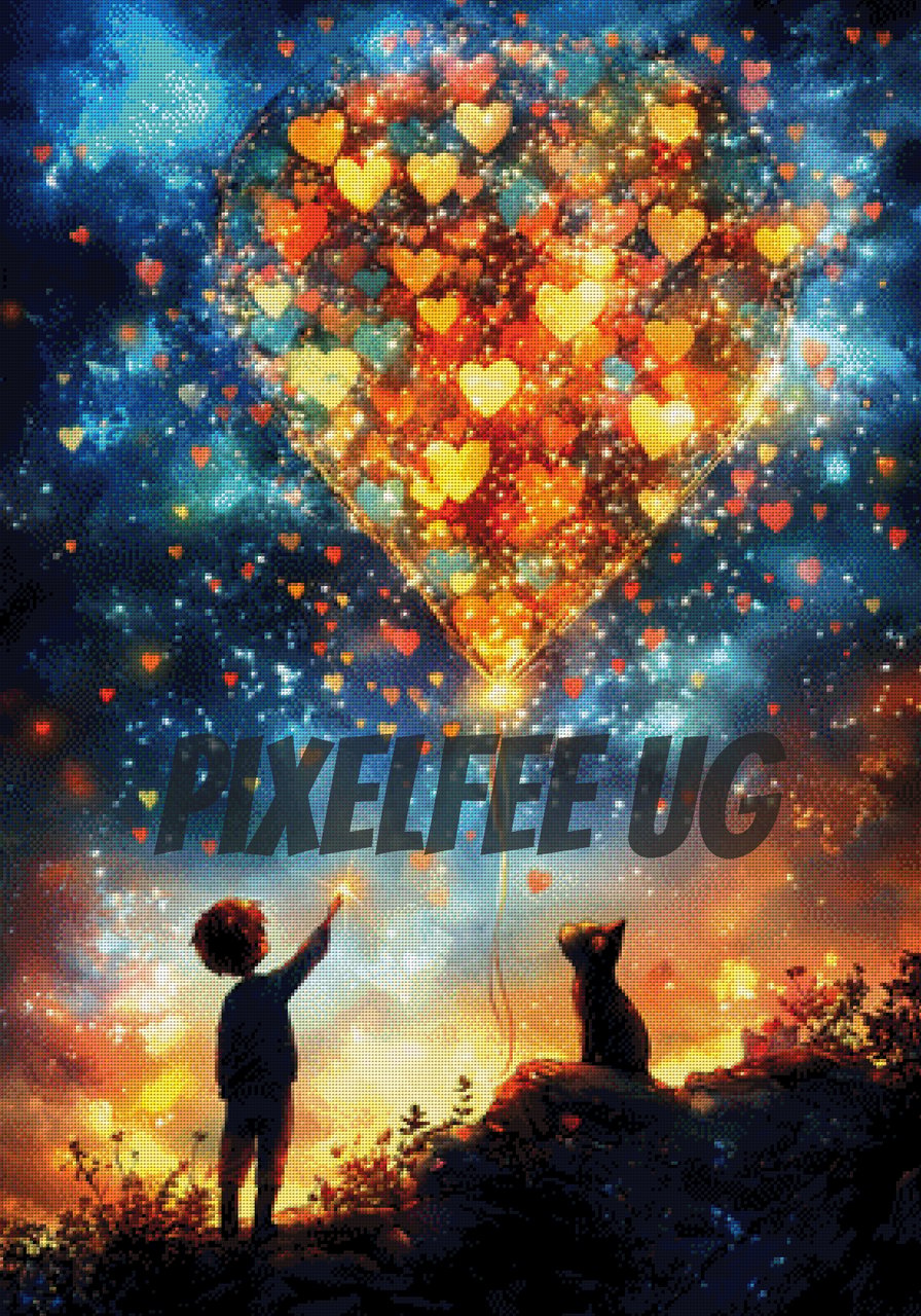 Pixelfee Diamond Painting Balloon of a Thousand Loves von nadaya_illustration_jp