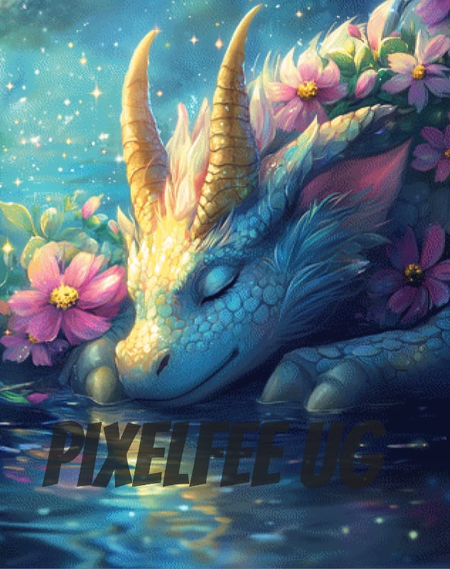 Pixelfee Diamond Painting Sleeping Dragon #1 von Sandrietta_ai