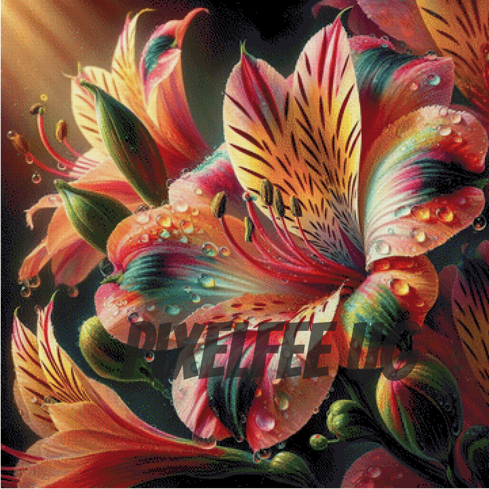 Pixelfee Diamond Painting Alstremerien von Tante Tati