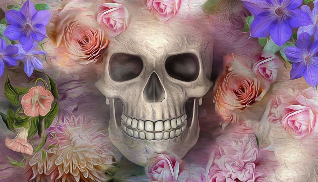 Pixelfee Diamond Painting FLowers and Skulls