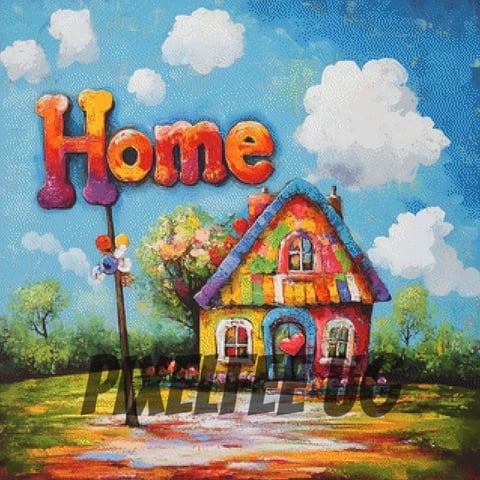 Pixelfee Diamond Painting Home von Kreativköter
