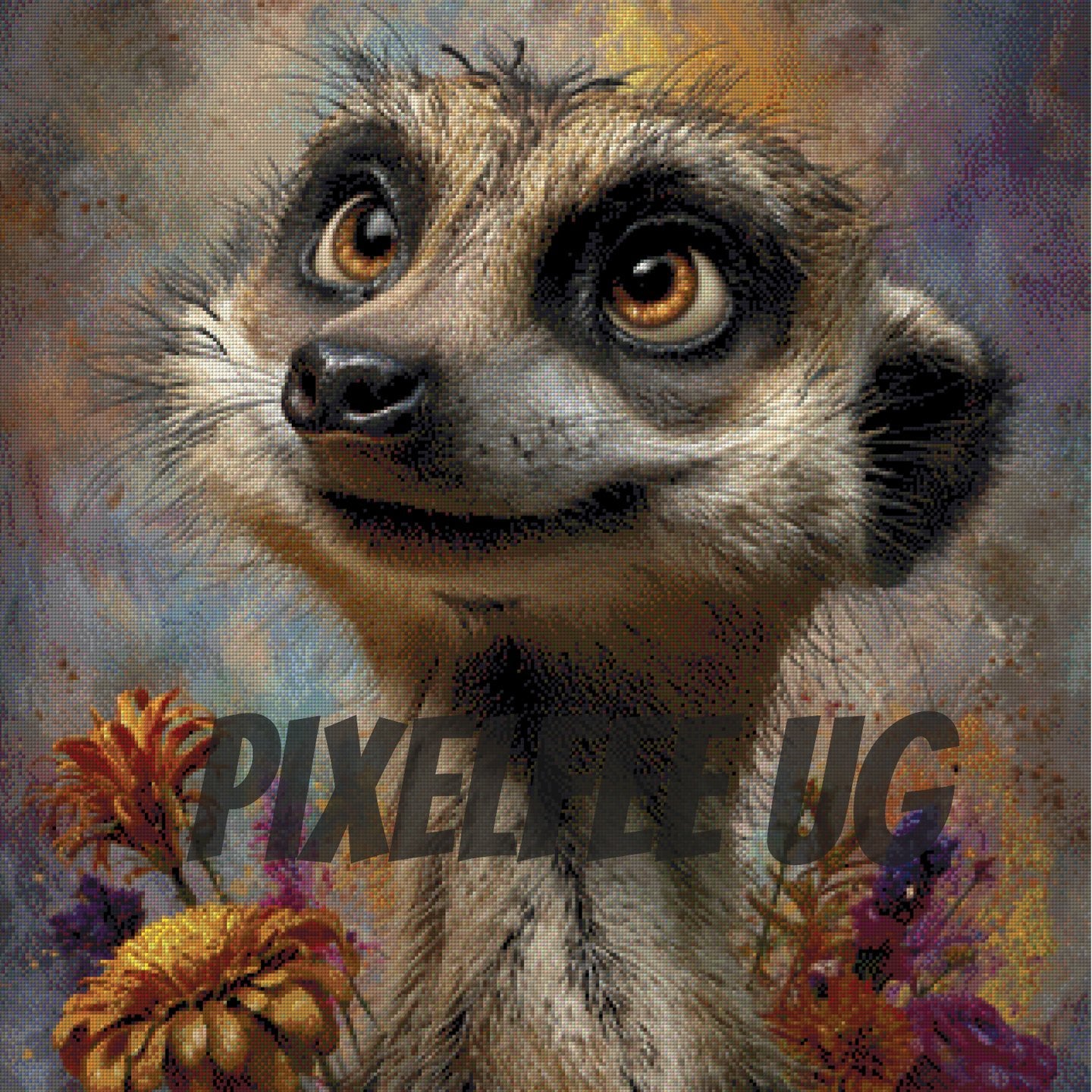 Pixelfee Diamond Painting Meerkat funny von Kreativköter