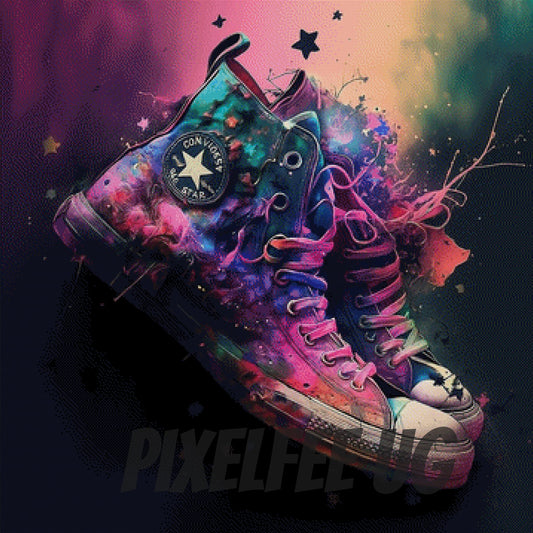 Pixelfee Diamond Painting Purple Chucks von Bátor Gábor