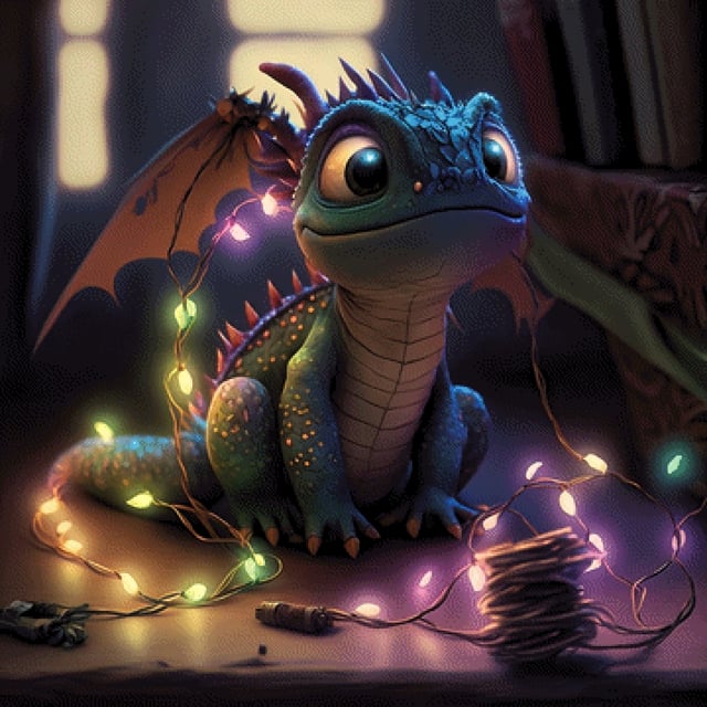 Pixelfee Diamond Painting kleiner Drache von Beep Boop Art
