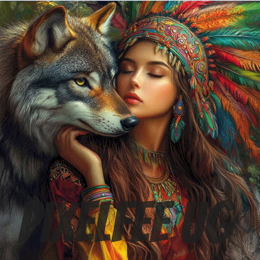 Pixelfee Diamond Painting Indian Duo #5 von Sandrietta_ai