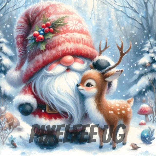Pixelfee Diamond Painting a gnome and its deer #2 von Pears