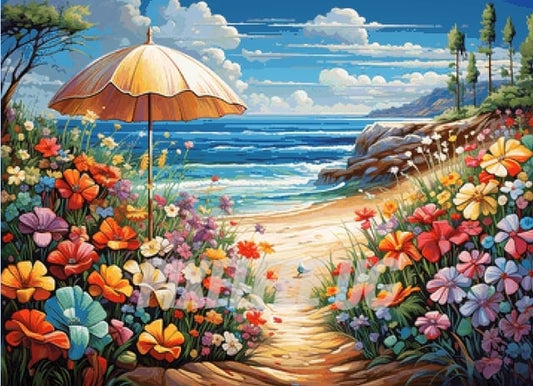 Pixelfee Diamond Painting Beach Time von Sandrietta_ai