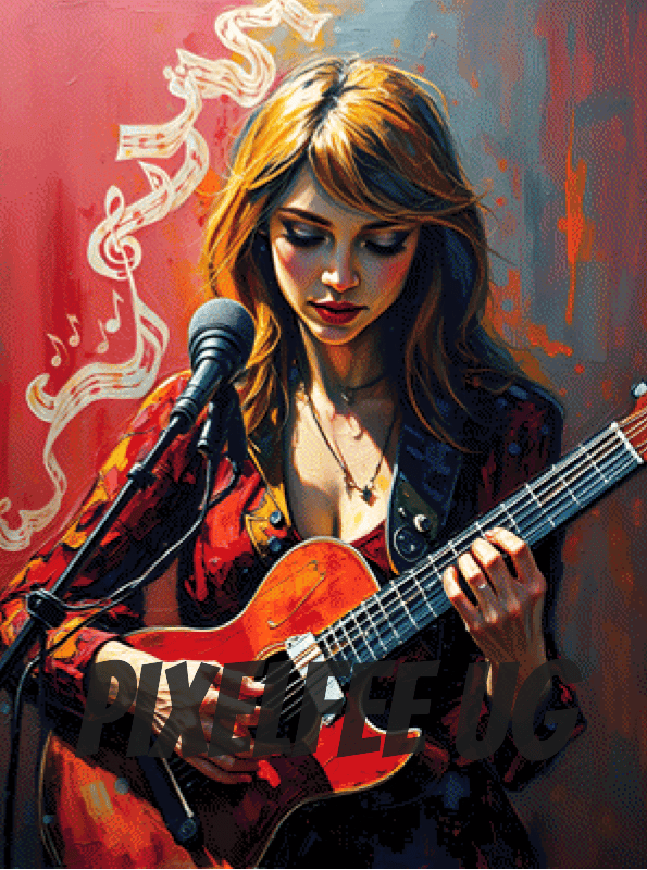 Pixelfee Diamond Painting Das Mädchen mit der Gitarre #5 von Pears