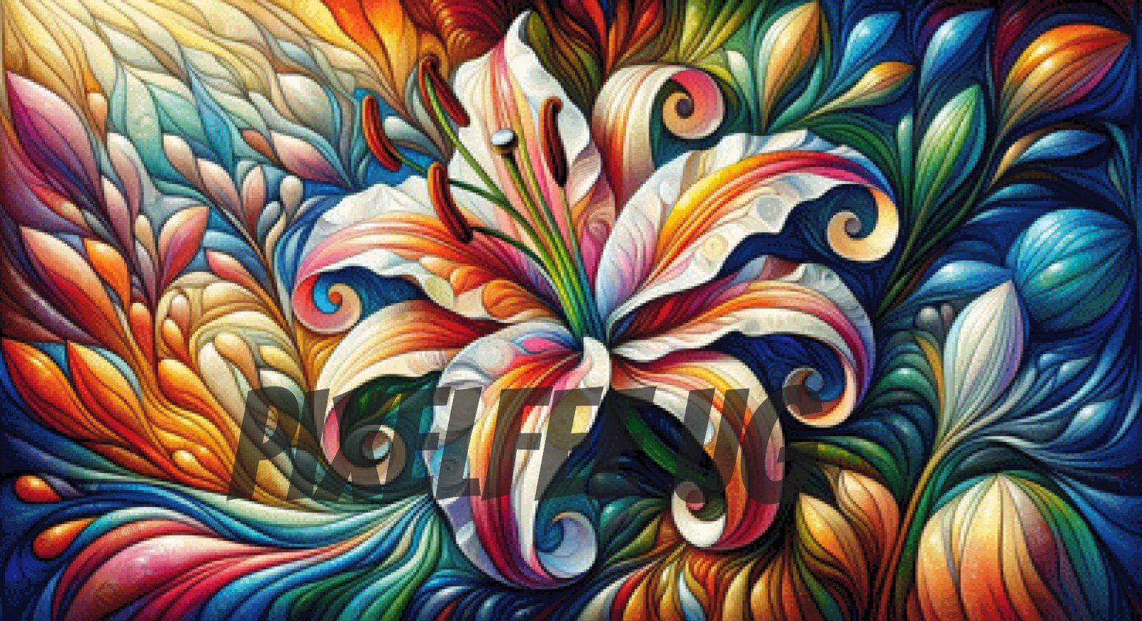 Pixelfee Diamond Painting Lilie Mosaik von Tante Tati